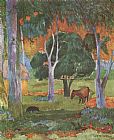 Paul Gauguin Landscape on La Dominique painting